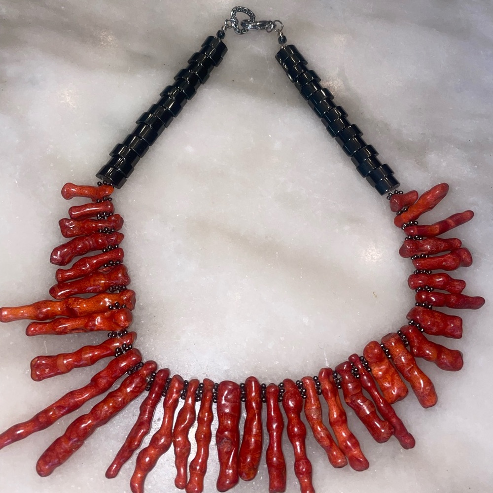 Elegant Red Coral Necklace